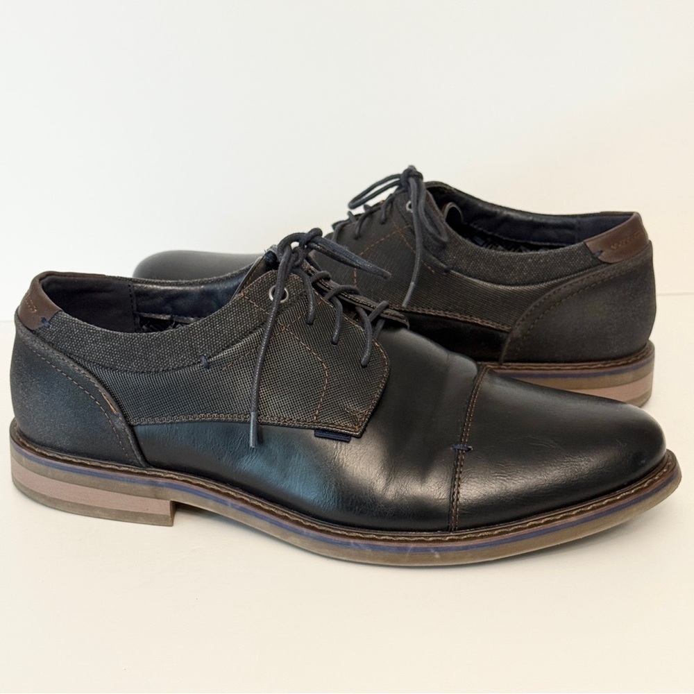 Freeman Hudson F220009 Black Oxford  Derby Dress Shoes